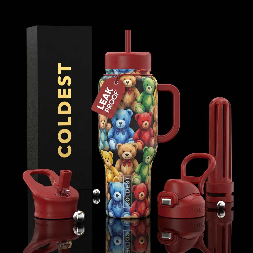 Teddy bears water bottle design