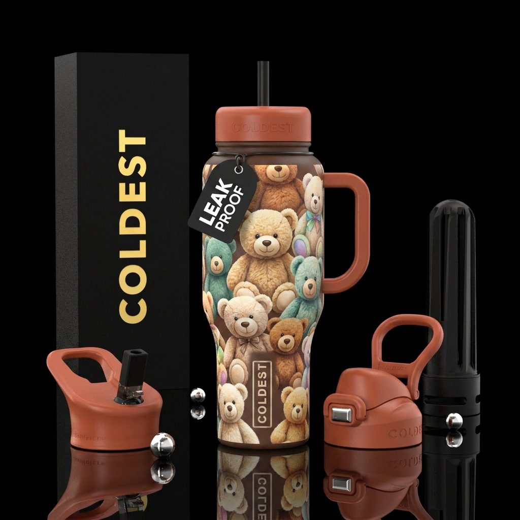 Teddy bears water bottle design
