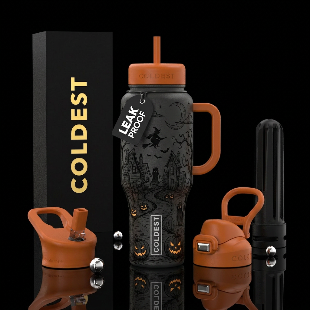 Halloween town water bottle design
