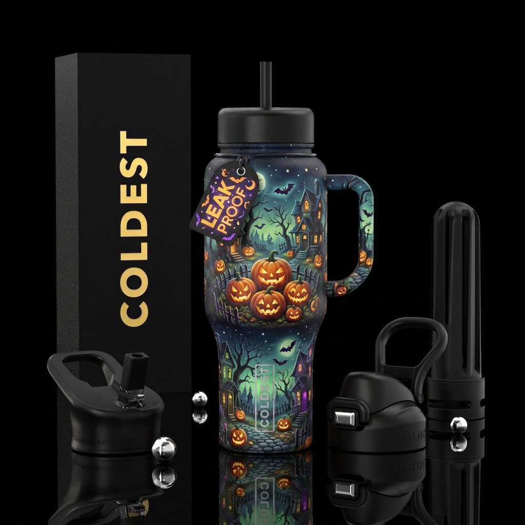 Halloween town water bottle design