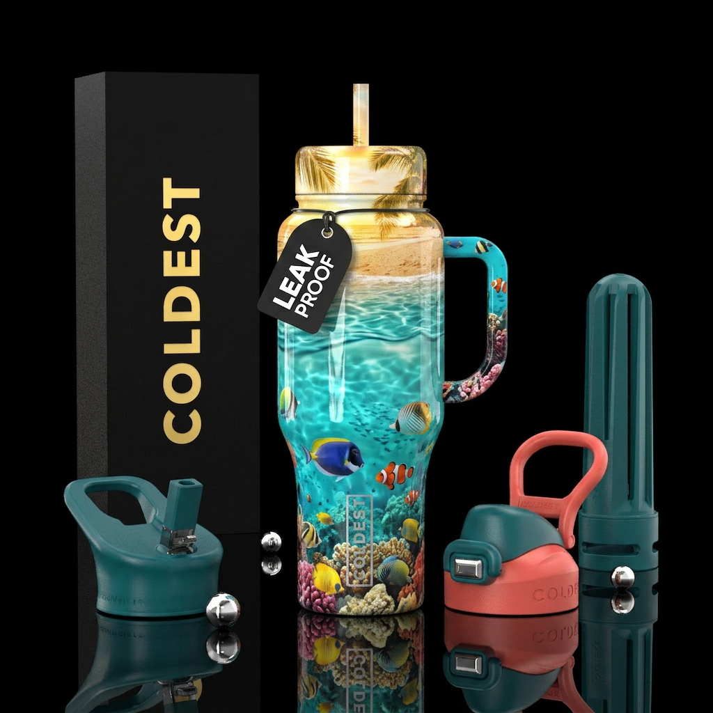 beach, underwater water bottle design