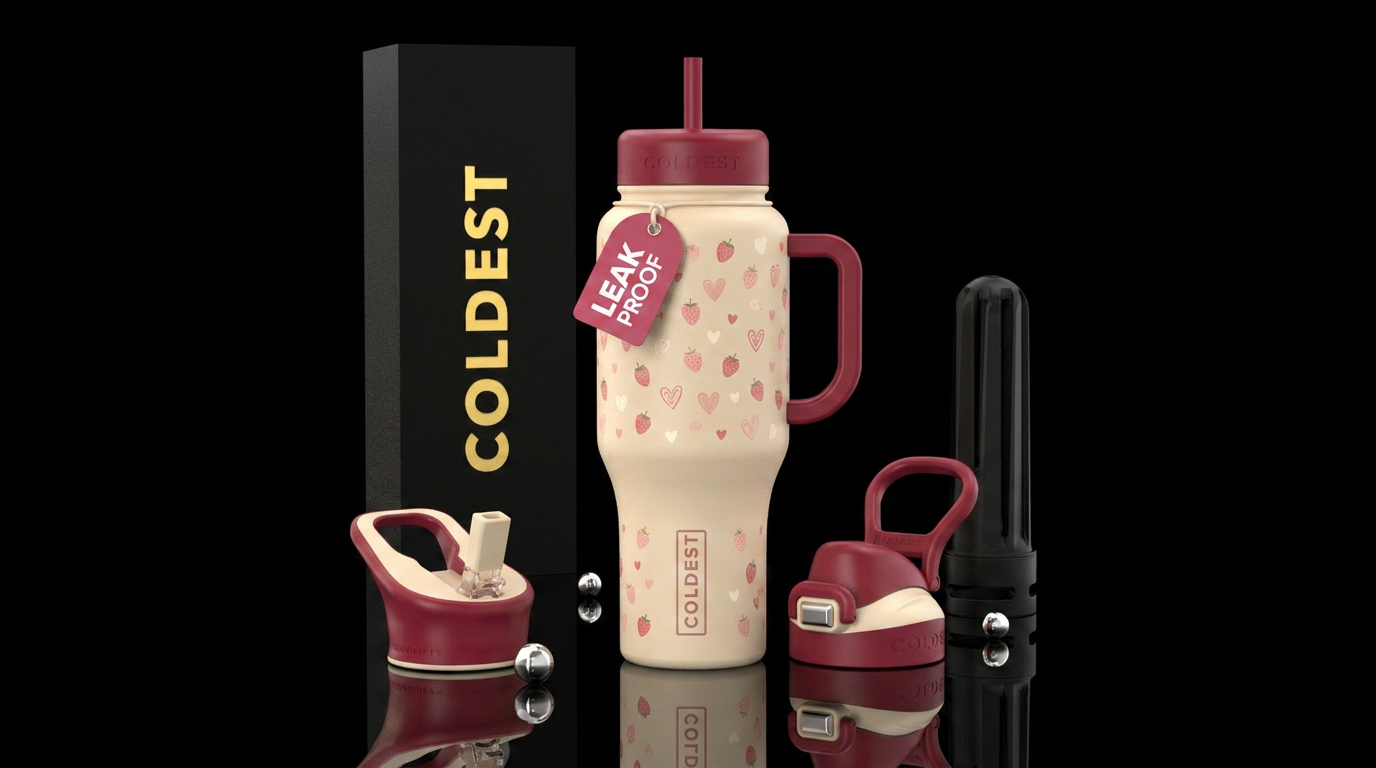 strawberry, valentines water bottle design