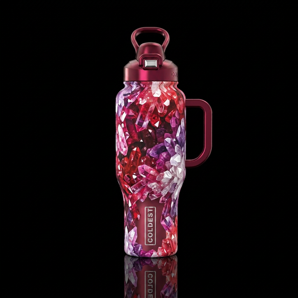 Valentines, crystal cave water bottle design