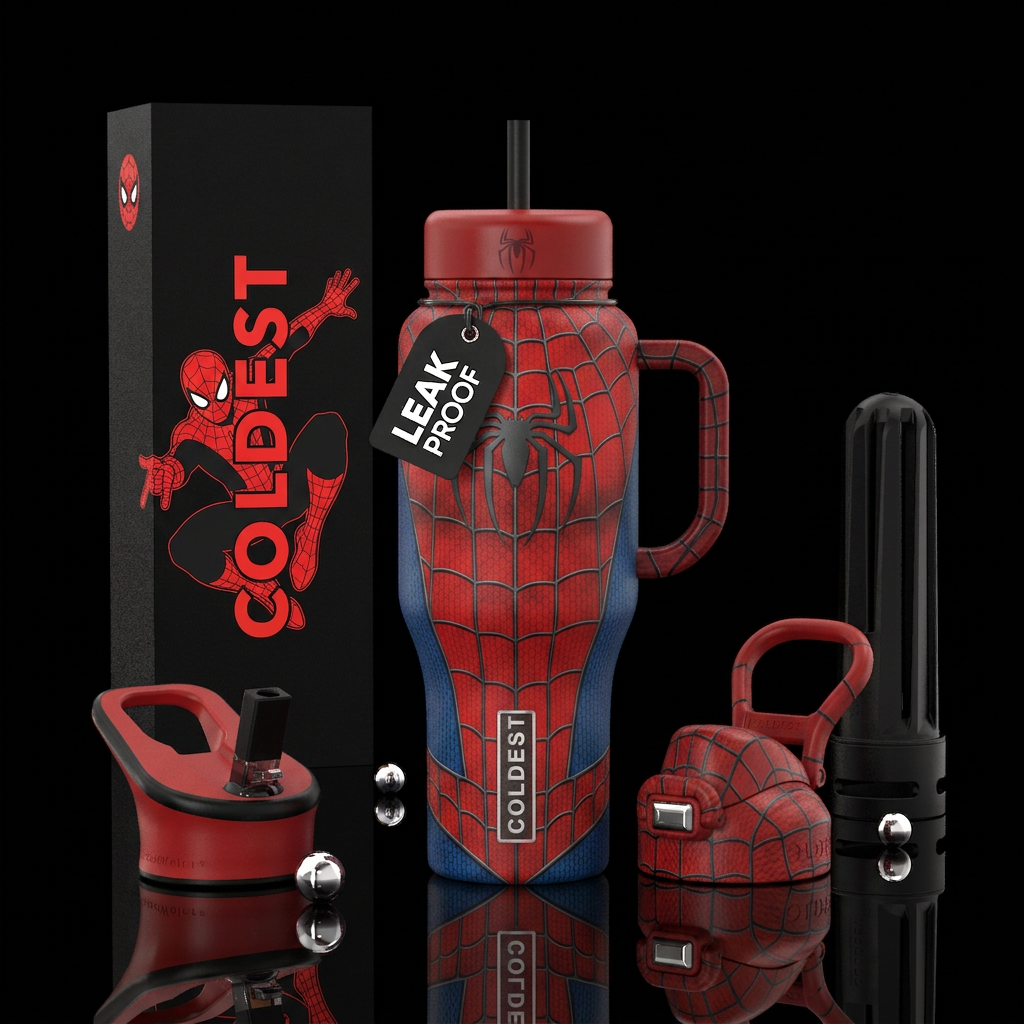 Spider-Man water bottle design