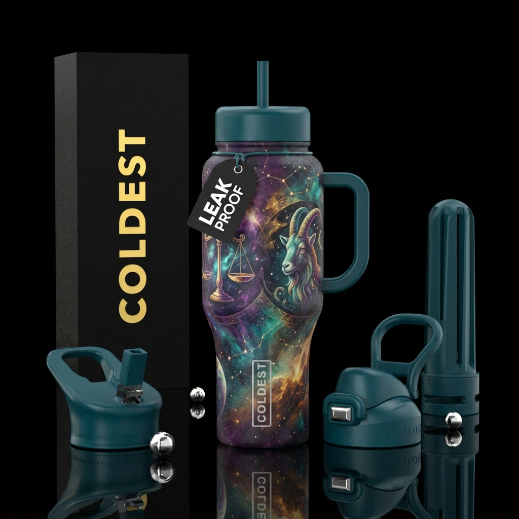 Libra and capricorn water bottle design