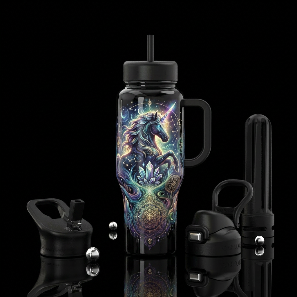 unicorn, spiritual water bottle design