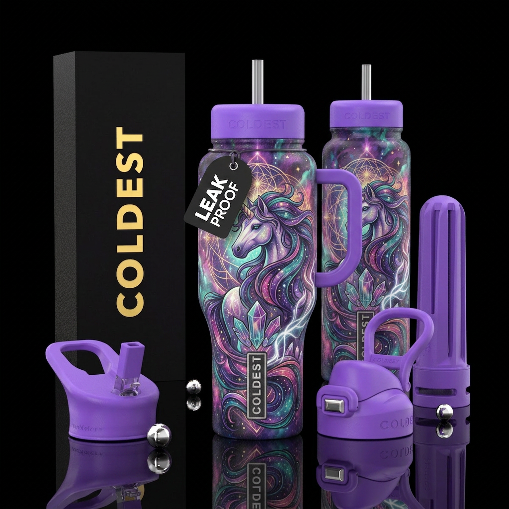 unicorn, spiritual water bottle design