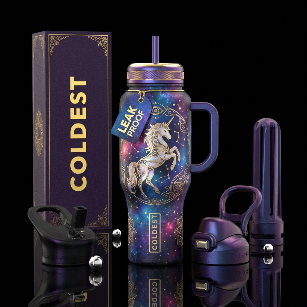 unicorn, spiritual water bottle design
