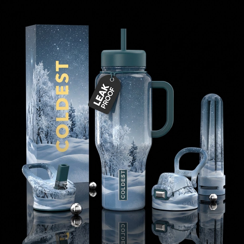 winter wonderland water bottle design