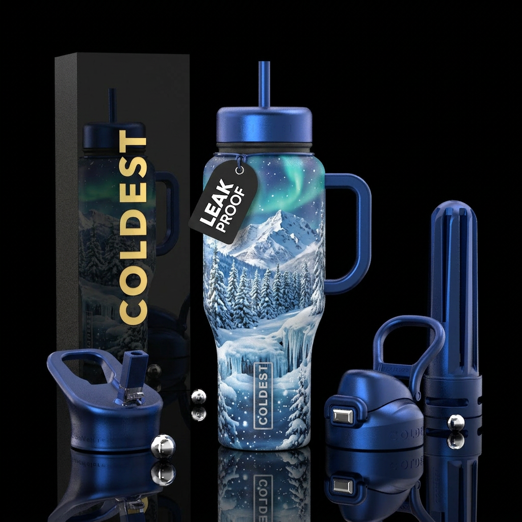 winter wonderland water bottle design