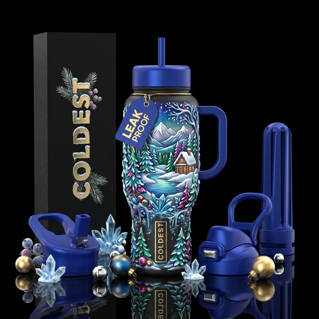 winter wonderland water bottle design