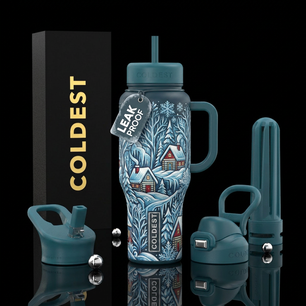 winter wonderland water bottle design