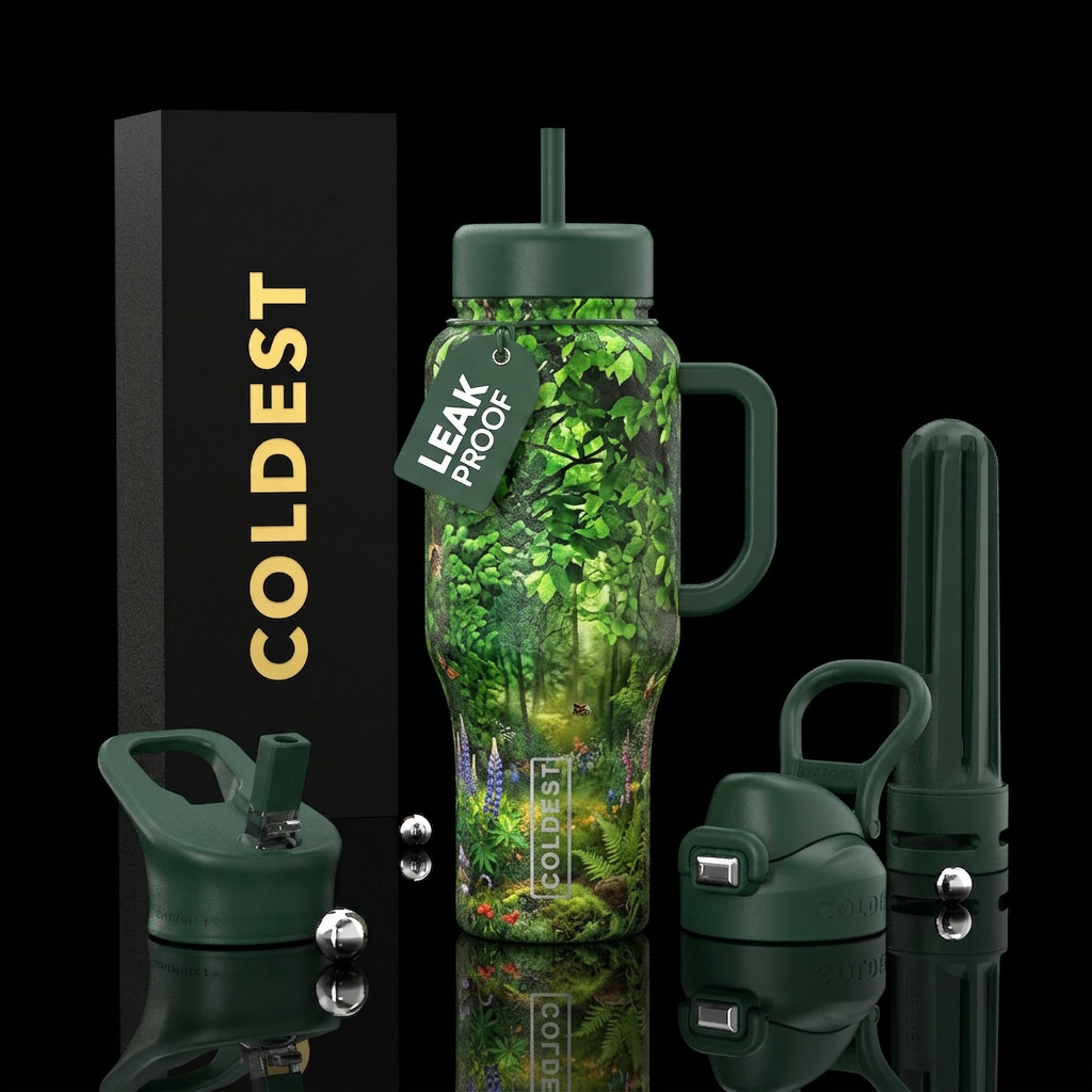 forest, midsummer water bottle design