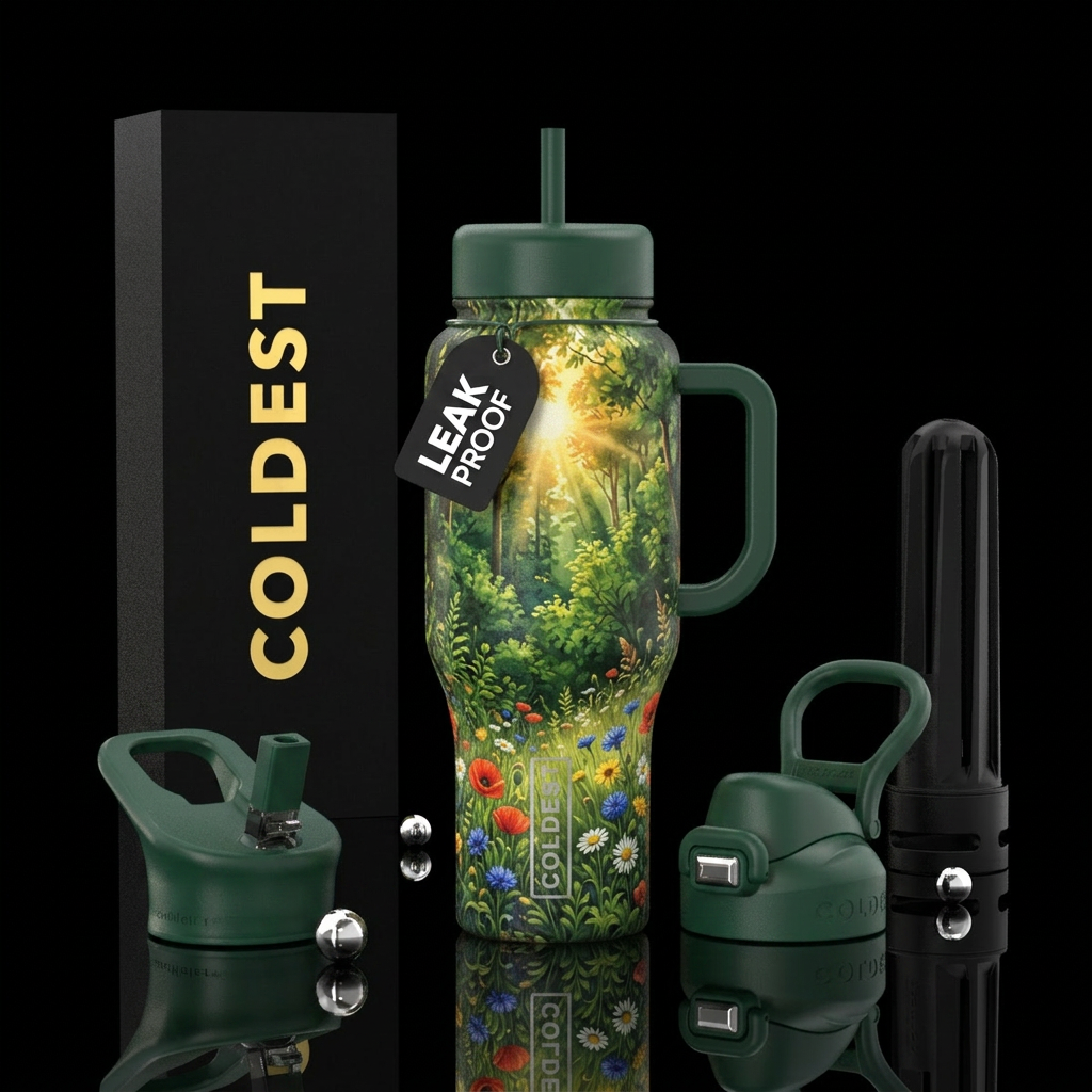 forest, midsummer water bottle design