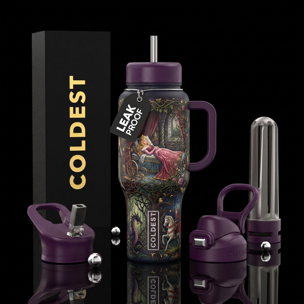 Sleeping beauty water bottle design