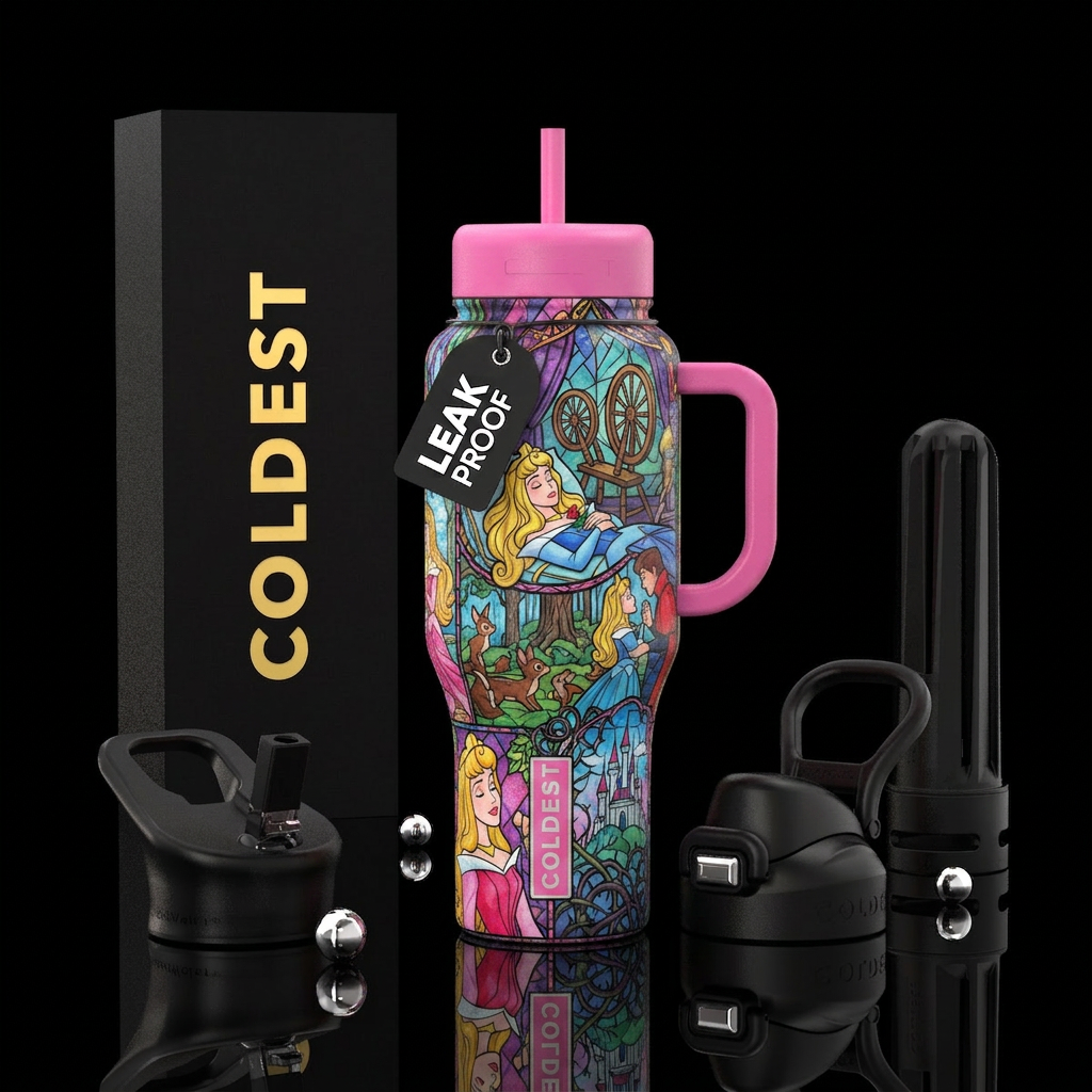 Sleeping beauty water bottle design