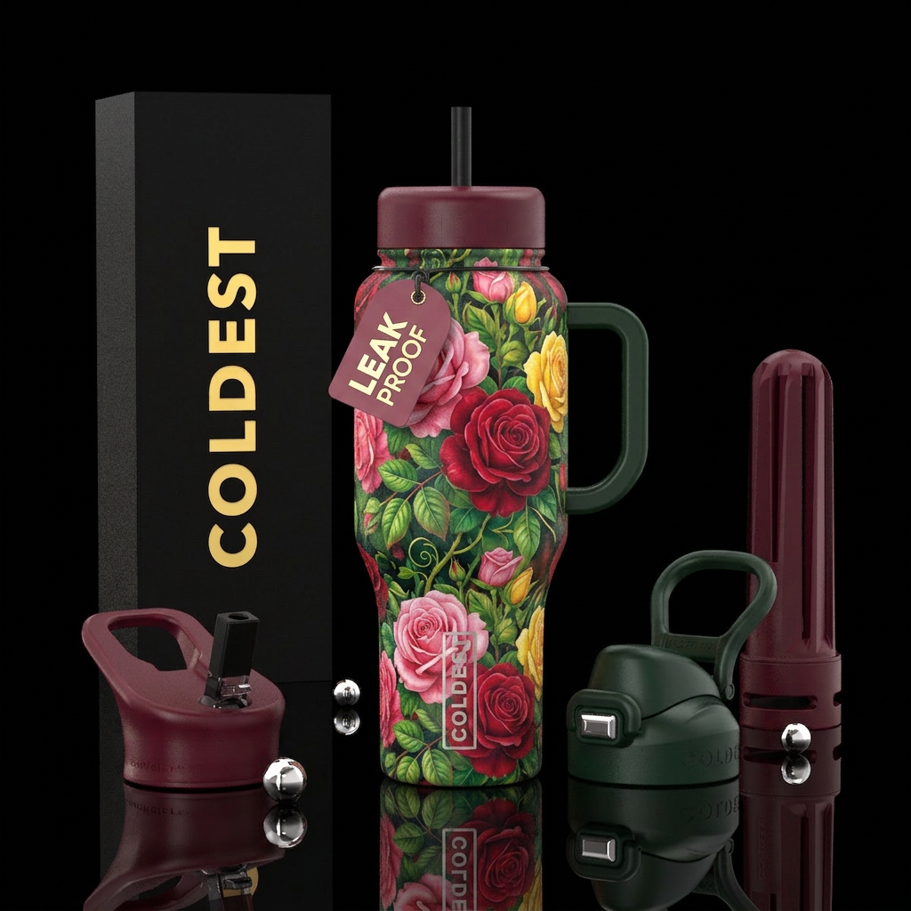 rose garden water bottle design