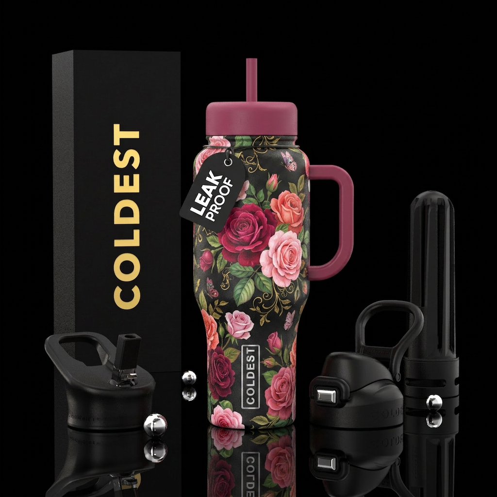 rose garden water bottle design