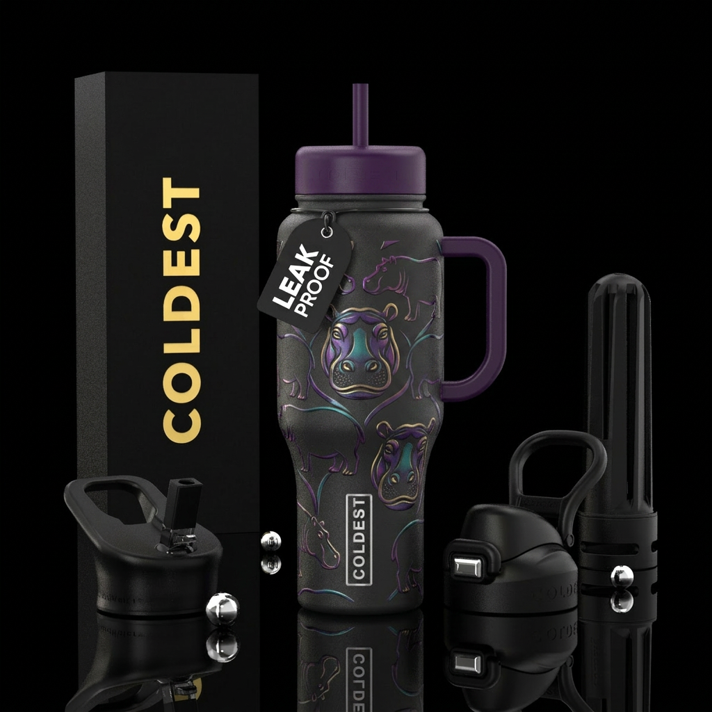 Hippos water bottle design