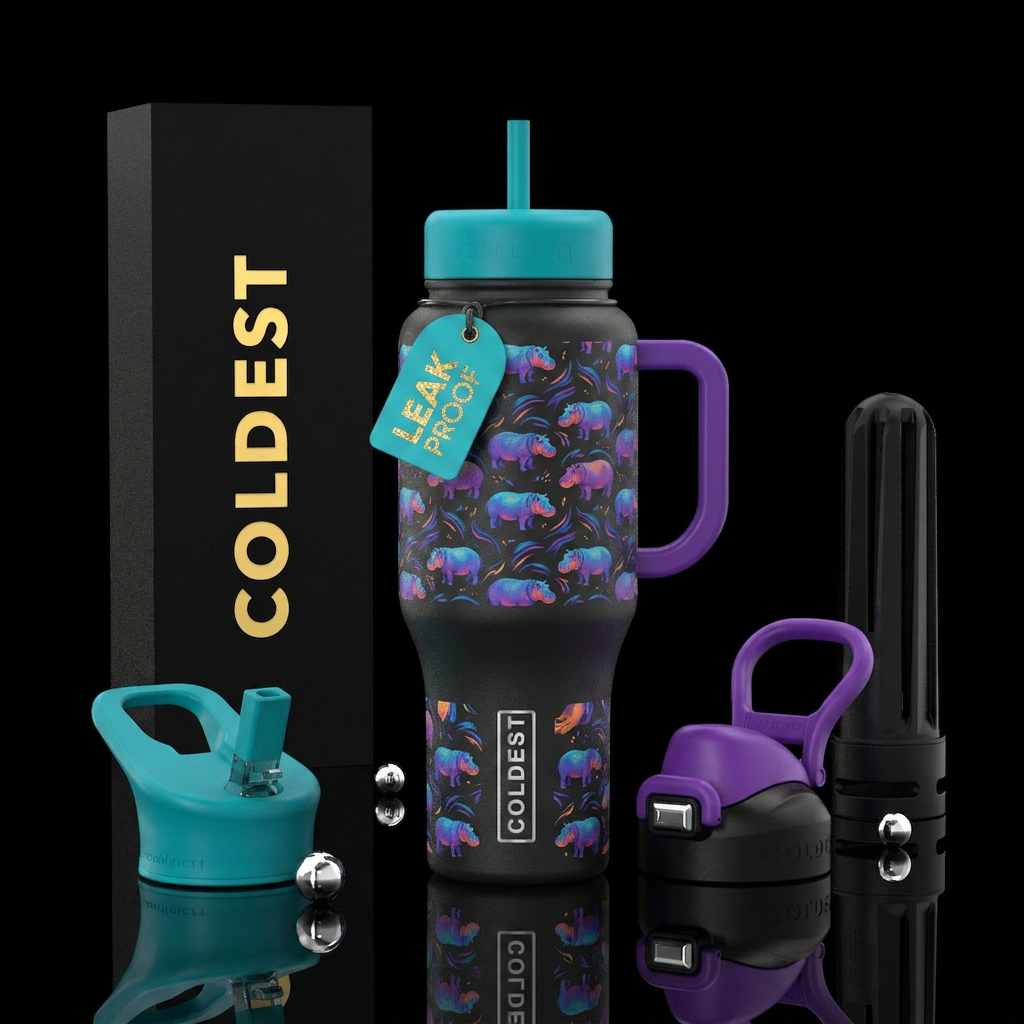 Hippos water bottle design