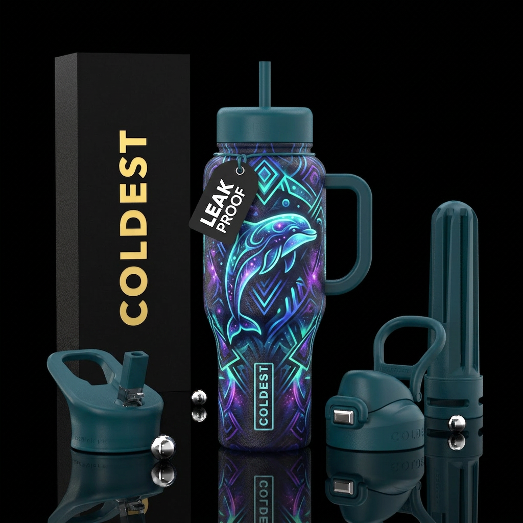 Glowie dolphin water bottle design