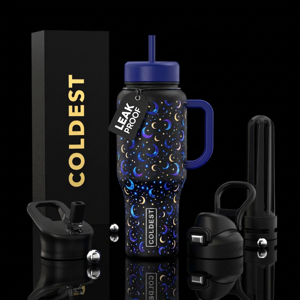 Glowie moon and stars water bottle design