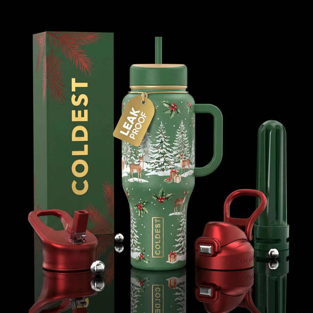 Christmas water bottle design