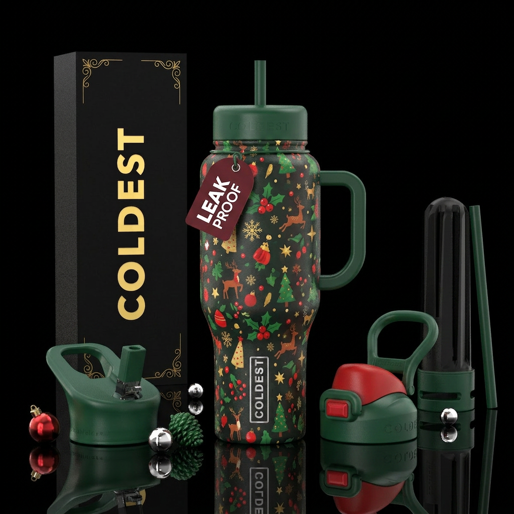 Christmas water bottle design
