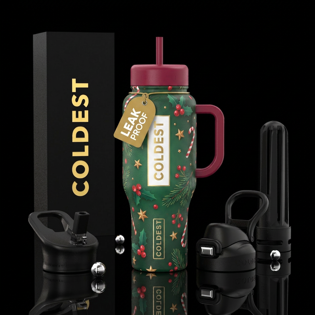 Christmas water bottle design