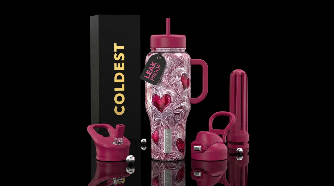 Forsty valentines water bottle design