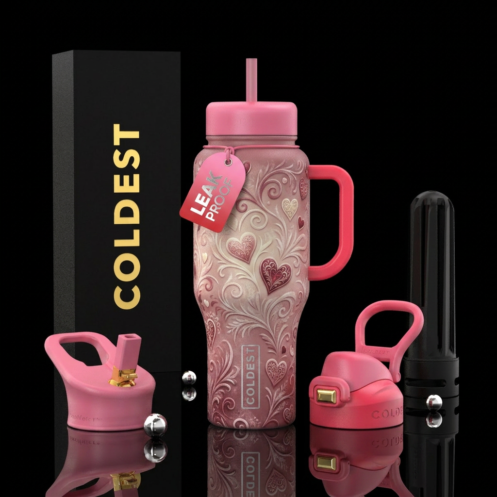 Forsty valentines water bottle design