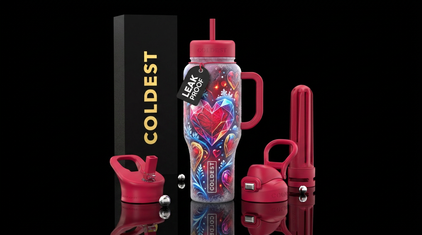 Forsty valentines water bottle design