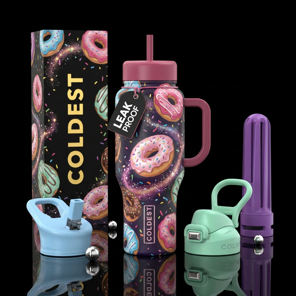 donut, spellbinding water bottle design