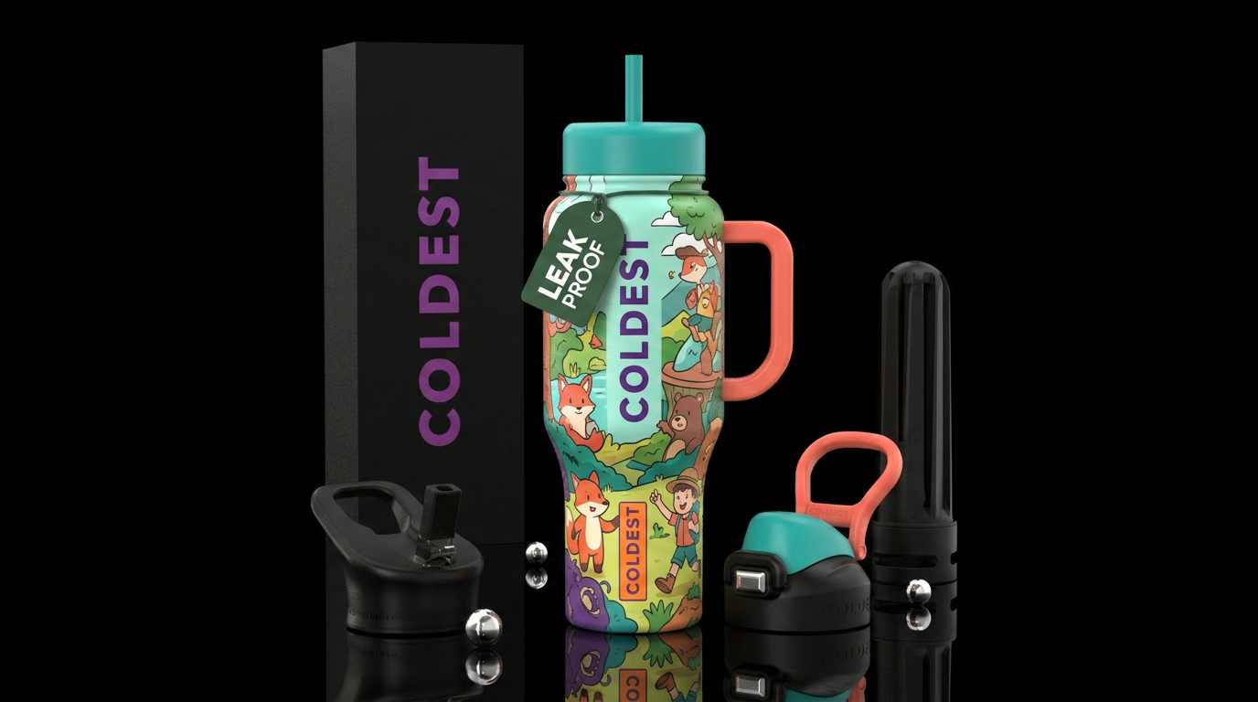 Cartoon water bottle design