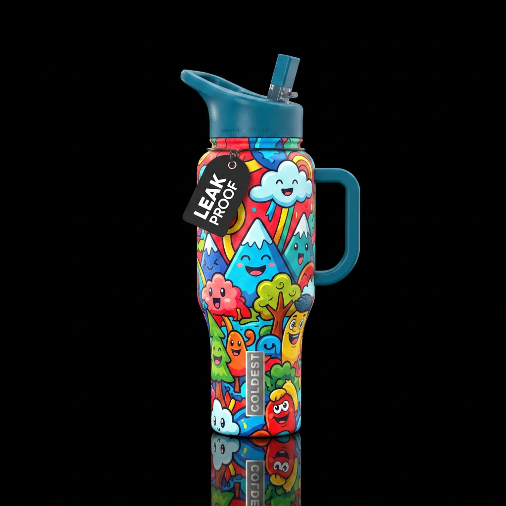 Cartoon water bottle design