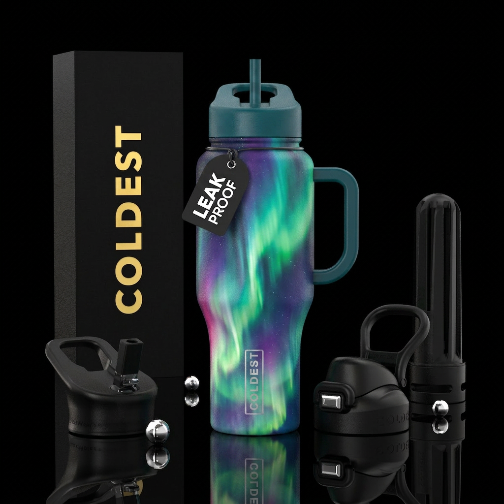 northern lights water bottle design