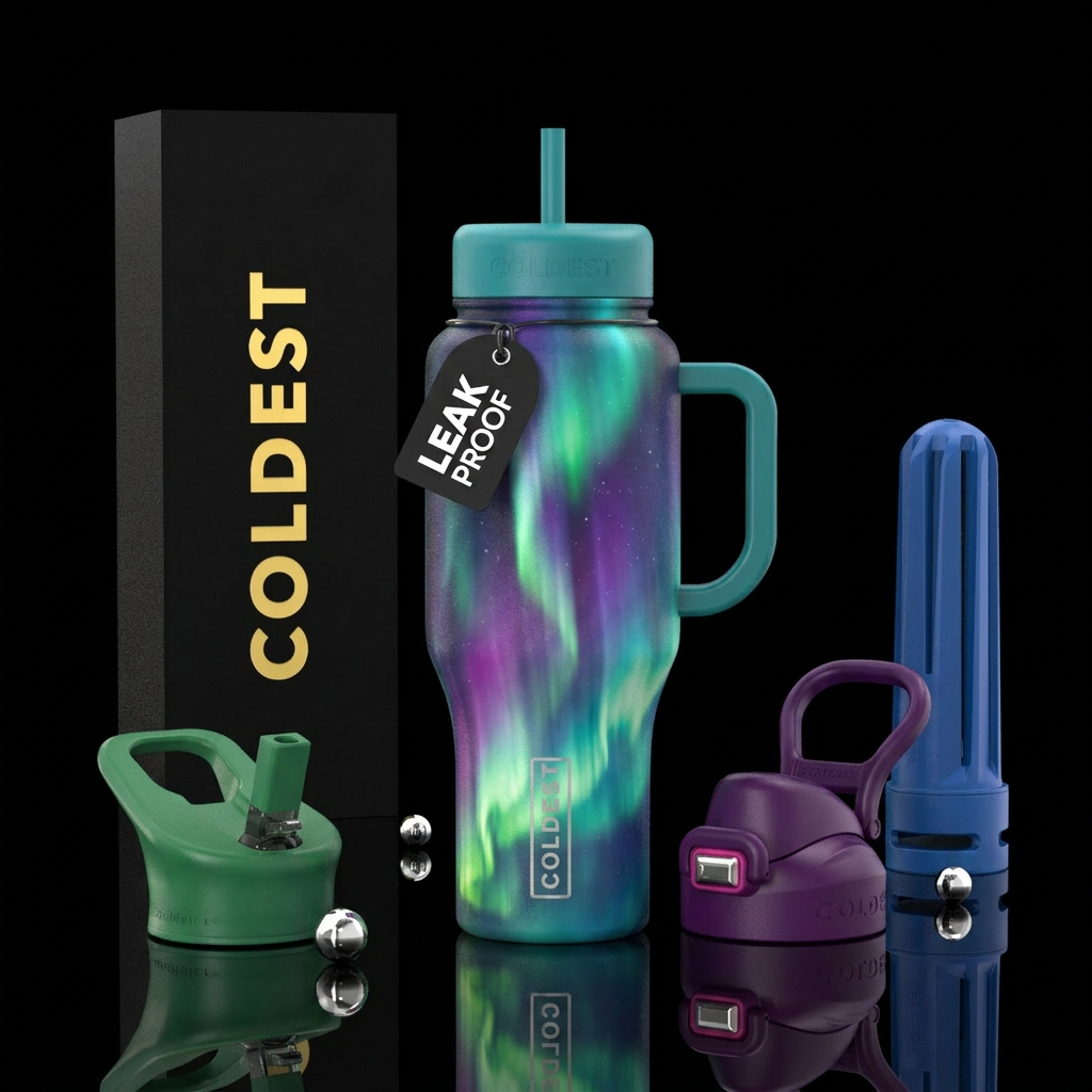 northern lights water bottle design