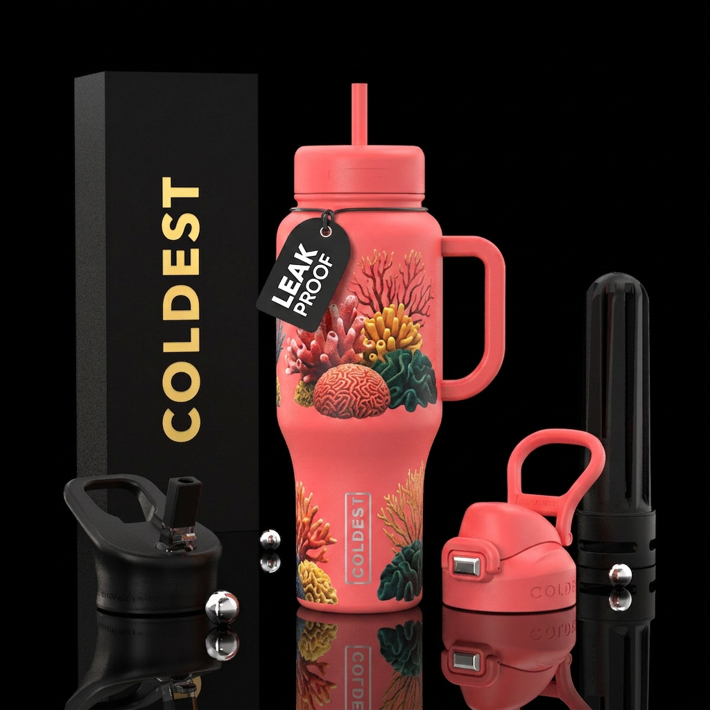 coral reef water bottle design