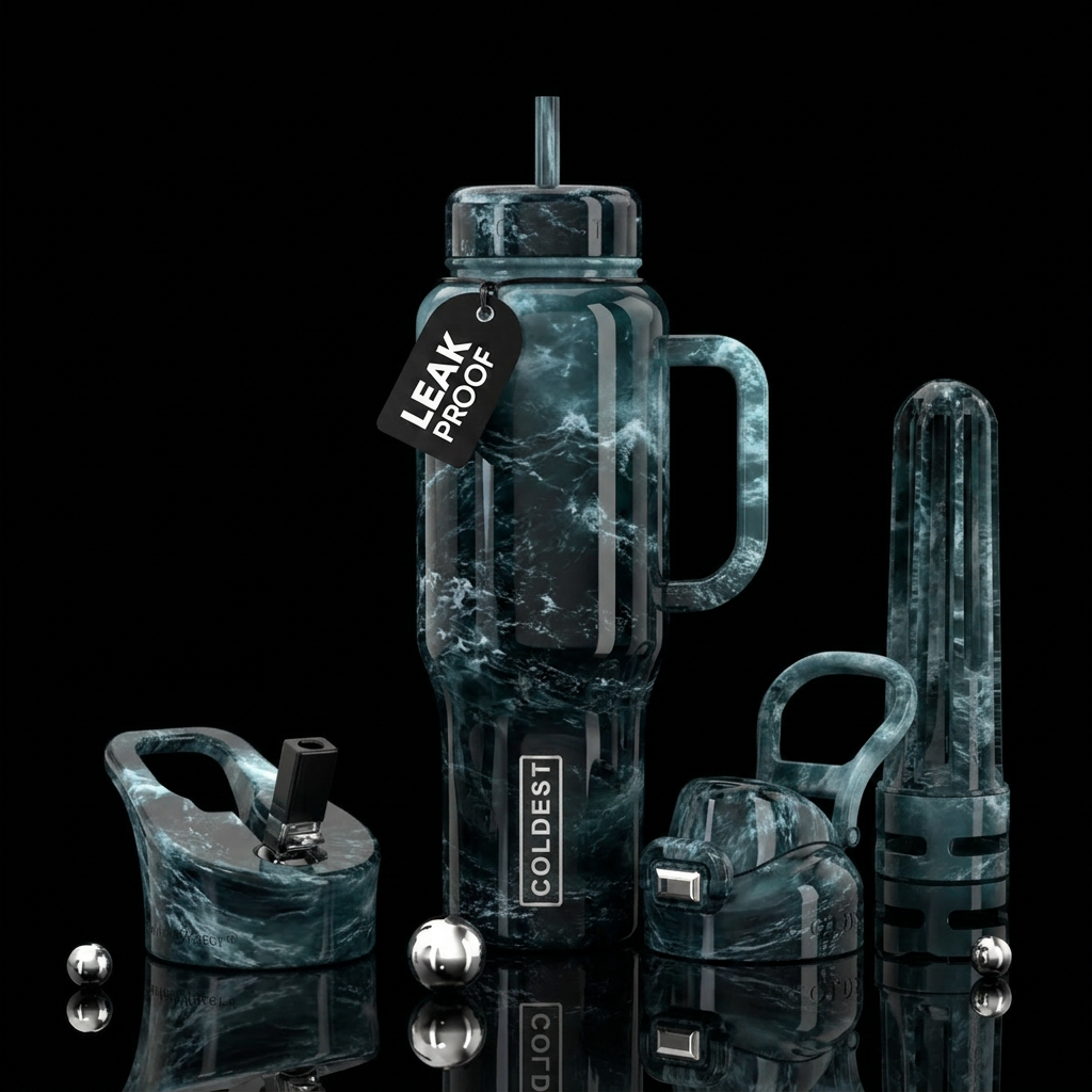 stormy seas water bottle design