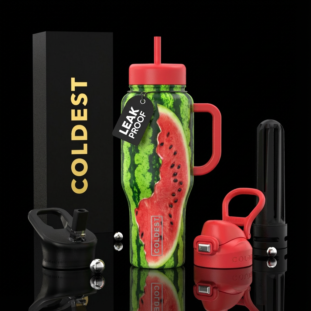 Watermelon bottle with slice missing water bottle design
