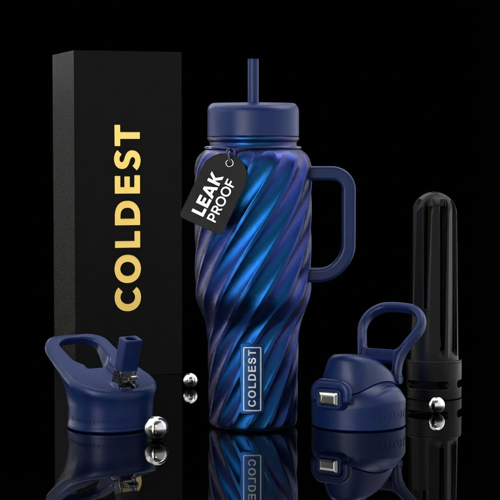 Give the whole bottle a twisted metal look in dark... water bottle design
