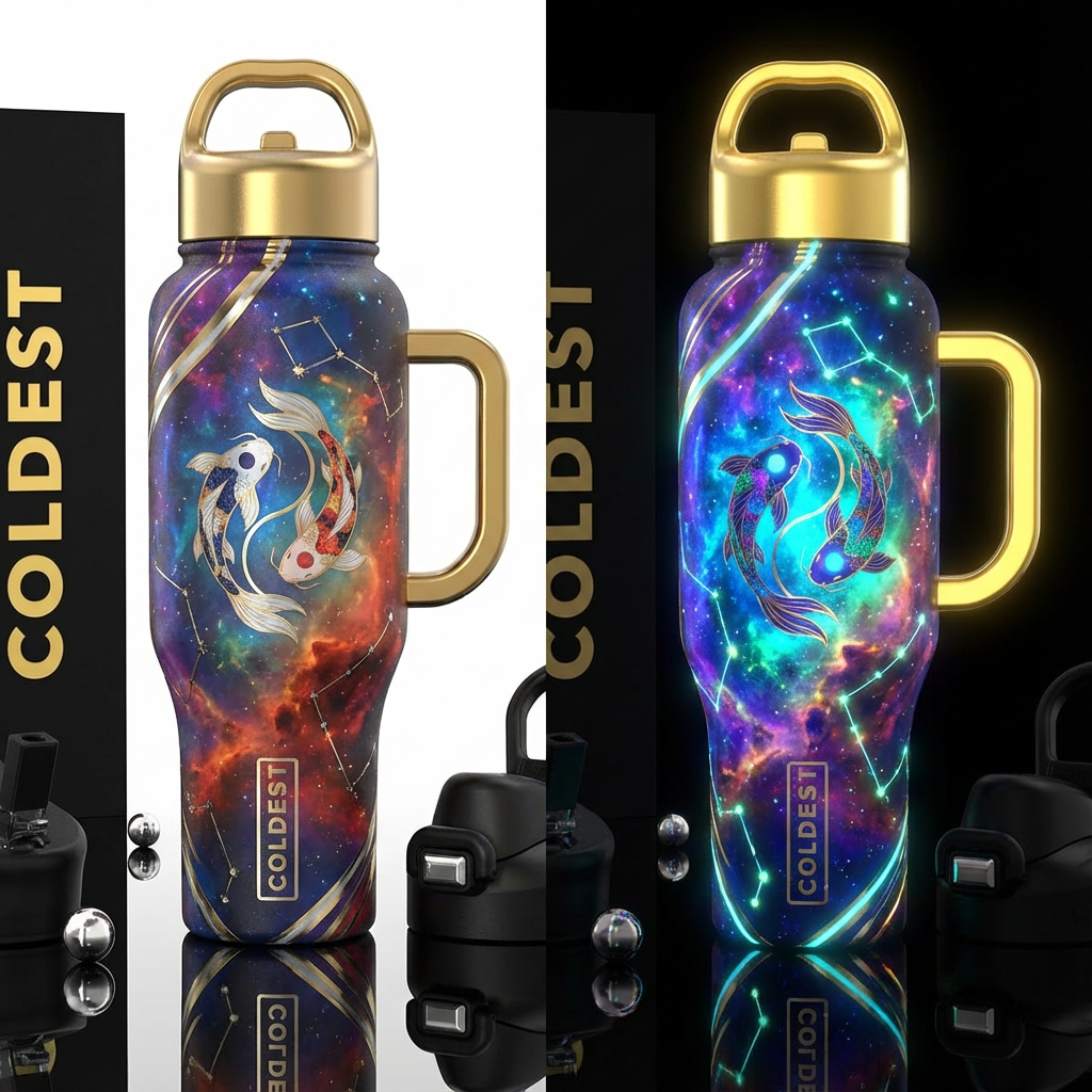 Supernova Remnant RCW 86 yin yang koi fish constel... water bottle design