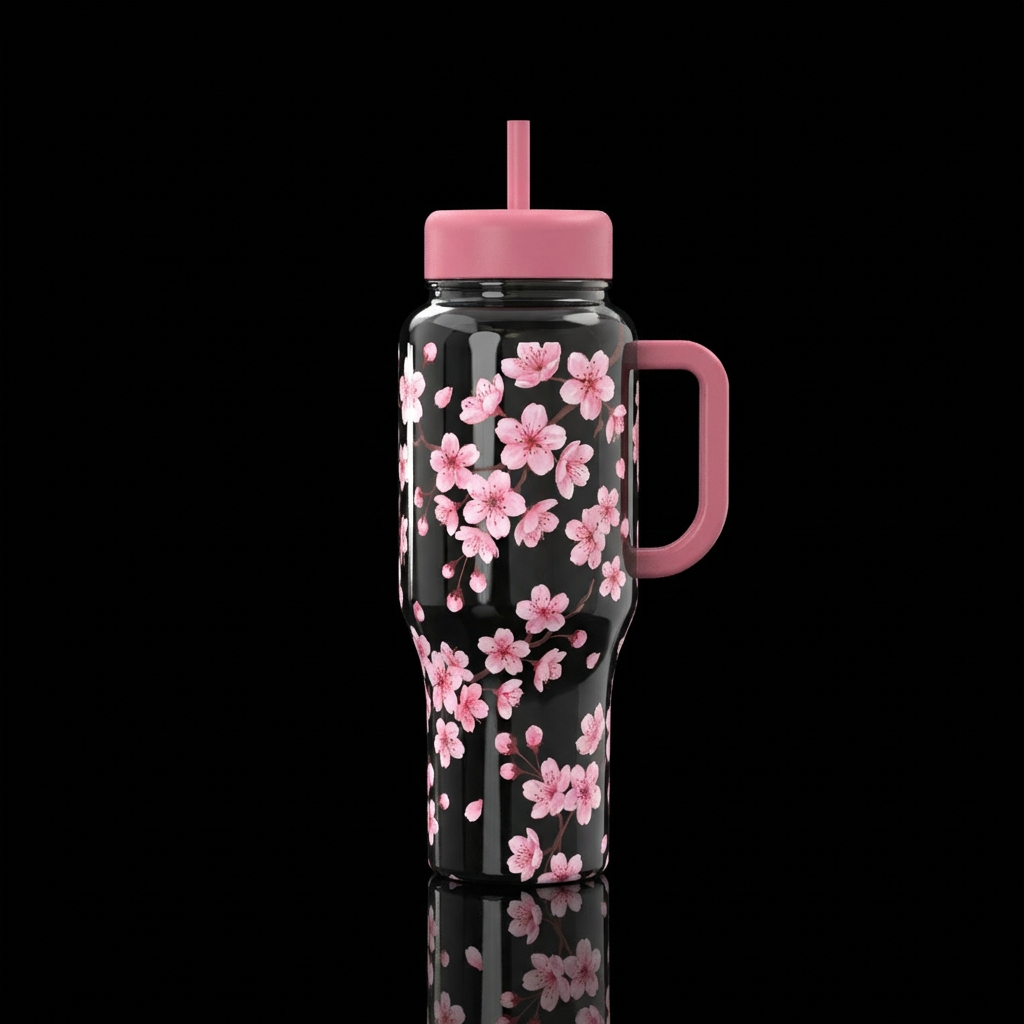 Cherry blossom water bottle design