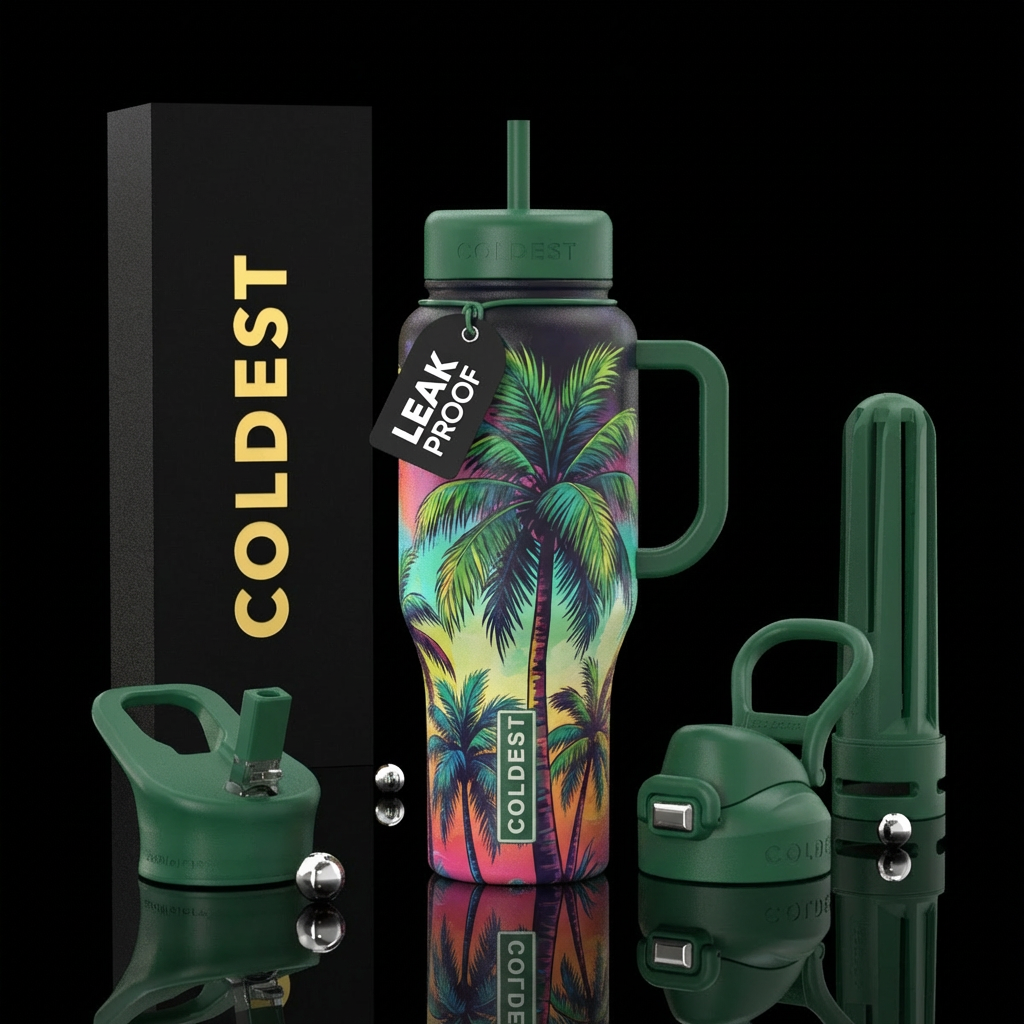 Palms water bottle design