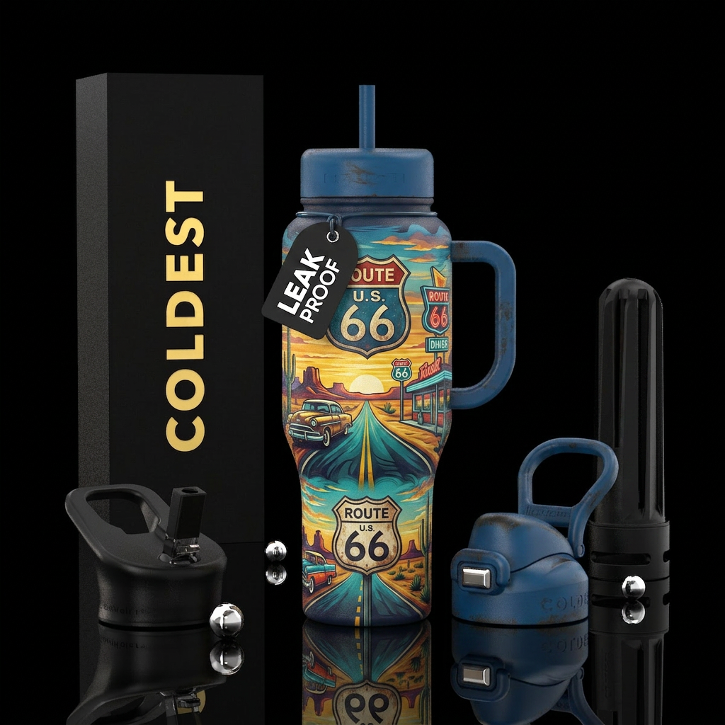 Route 66 water bottle design