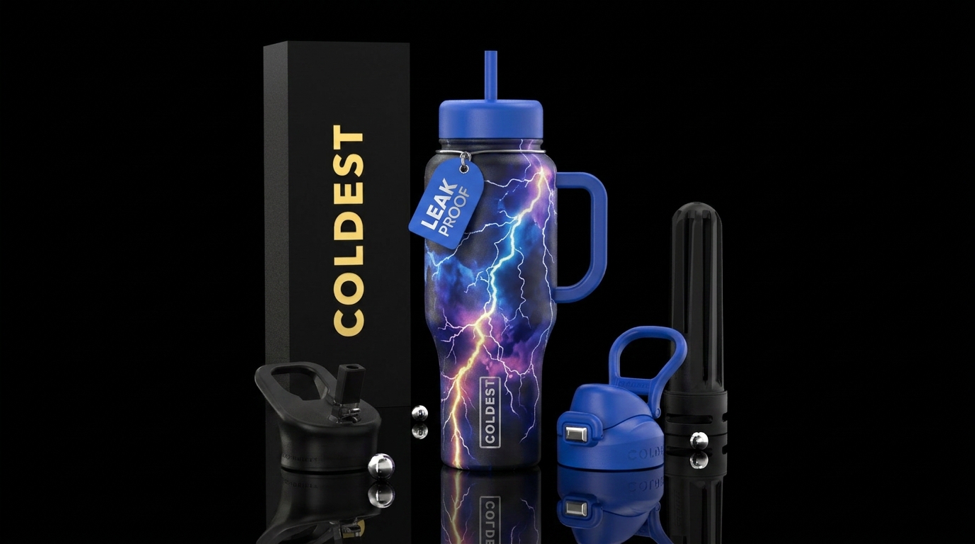 Thunder and lightning water bottle design