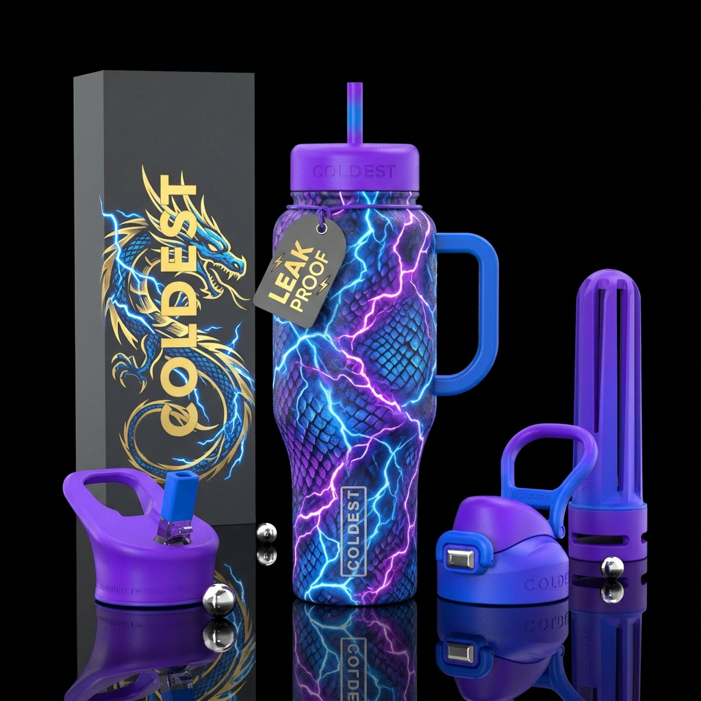 lightning dragon water bottle design