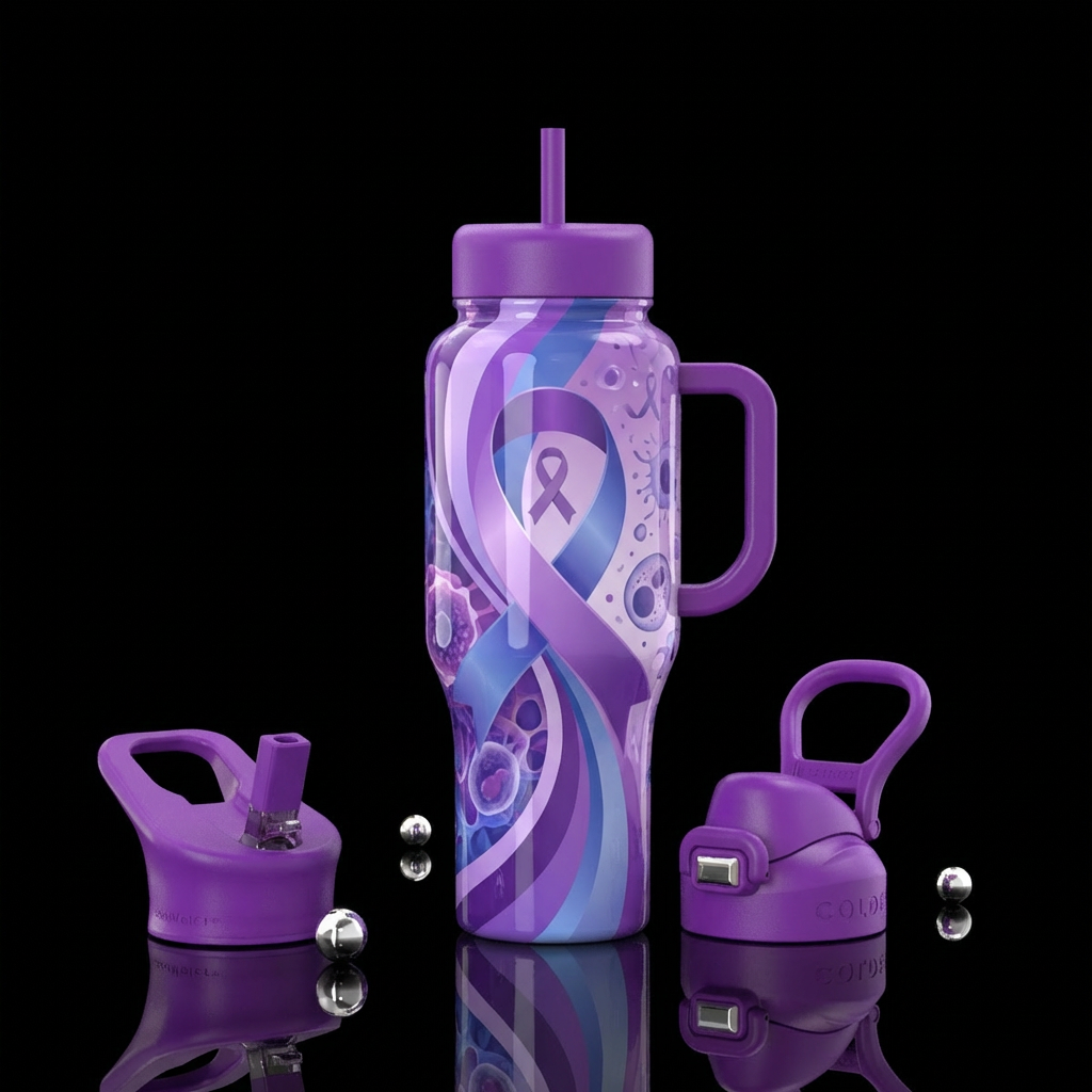 Pancreatic cancer water bottle design
