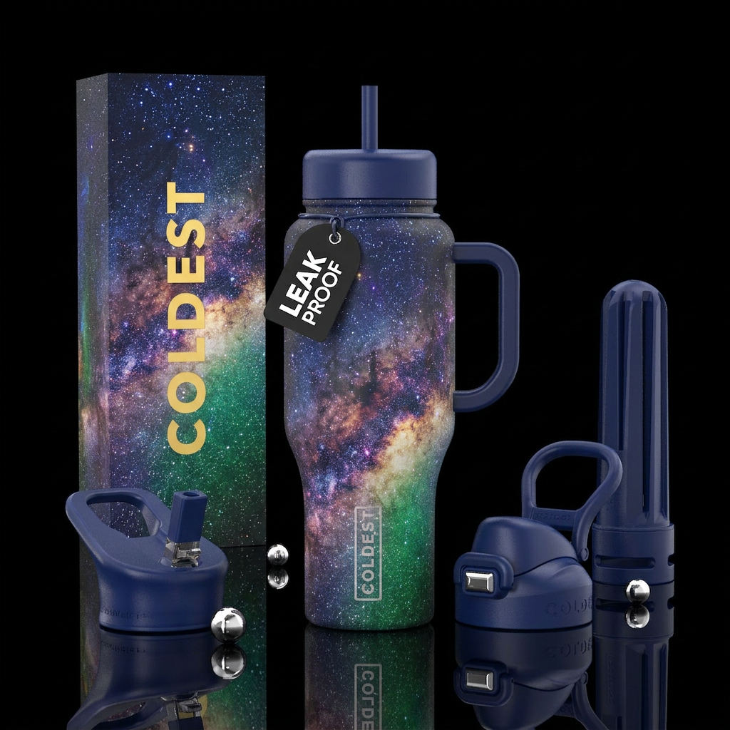 The Milky Way water bottle design