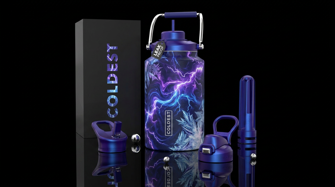 Thunder snow water bottle design